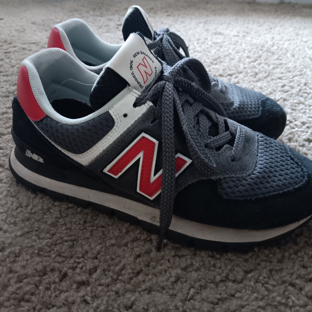New Balance Gray and Red Sneakers